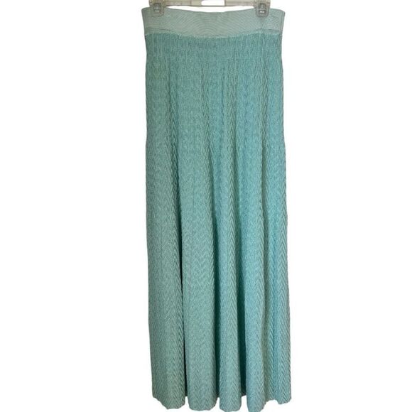 NWT Anthropologie Cecilia Prado Mint Knit Maxi Bohemian Spring Summer Skirt sz M - Picture 2 of 12